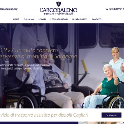 Sito web L'Arcobaleno cooperativa - servizo di trasporto per disabili e anziani a Cagliari