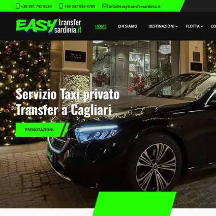Sito web Easy Transfer Sardinia - servizio transfer turistico Cagliari Sardegna con SEO